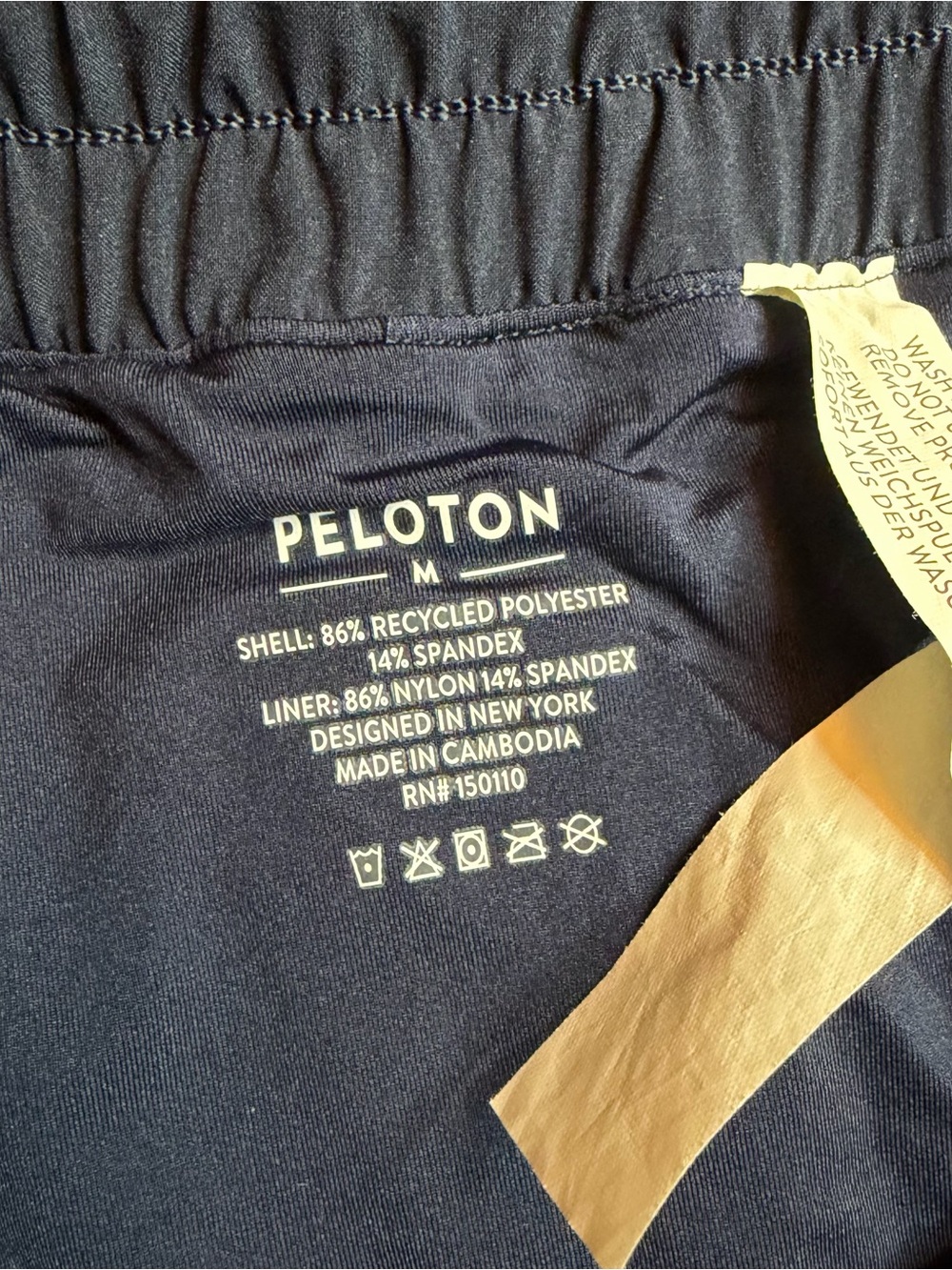Peloton Women’s Navy Athletic Shorts Medium Elastic Waistband - Picture 4 of 6